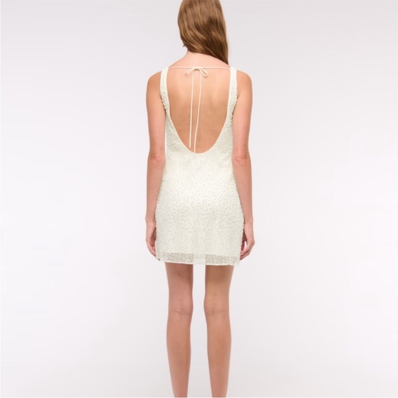Abercrombie & Fitch White Beaded Mini Dress - Picture 9 of 14